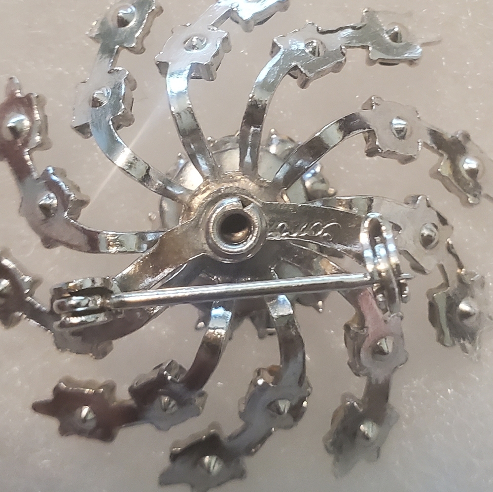 Vintage  Blue  stone pin brooch 1950's - Picture 3 of 5